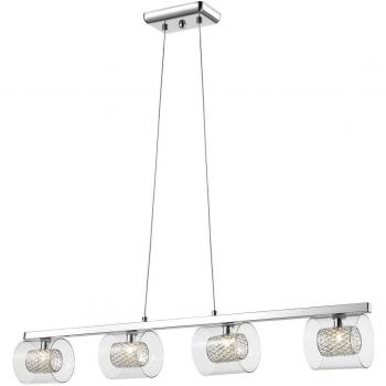 Chrom‑Glas‑Balkenlicht „Sonnenstrahl“ – 4‑Flammen G9