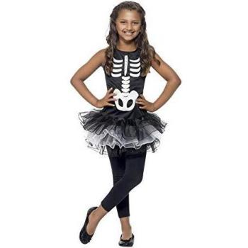 Skelet‑Tutu Noir Fille – Thème Halloween 10-12 ans
