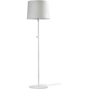 Faro Conga Floor Lamp Round Tapered Shade White, E27