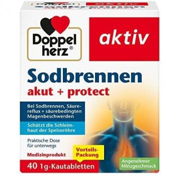 Doppelherz Sodbrennen akut + protect – Medizinprodukt bei Sodbrennen, Säurereflux + säurebedingten