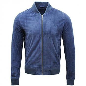Athens Men's Goat Suede Varsity Bomber Jacket