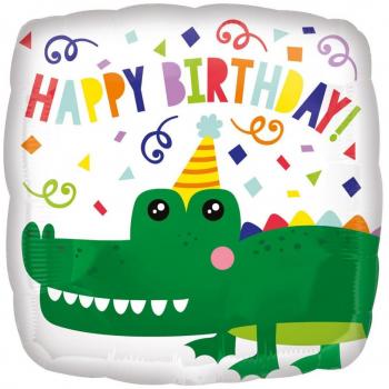 Balonek Krokodýl s nápisem Happy Birthday 43 cm