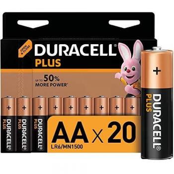 GENUINE 20 X DURACELL AA PLUS POWER ALKALINE [MEGA PACK] BATTERY 50% + POWER