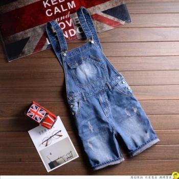 Men's Ripped Jean Overalls