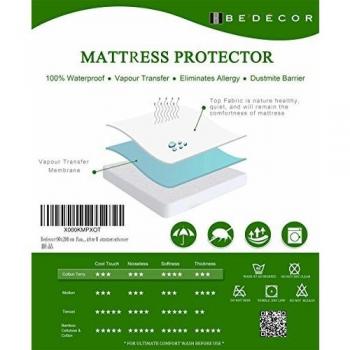 Bedecor Coprimaterasso Impermeabile 90x200cm, Cotone Top