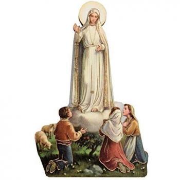 Sacra Familia Mary Fátima con Niños – Imán Madera de Nevera