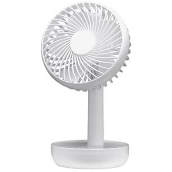 Fabrilamp Ventilatore Portatile Limousin 5W, 3 Velocità, Ricaricabile, Bianco