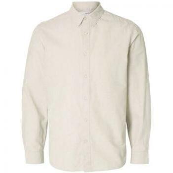Lusso Linen-Cashmere Camicia Slim a Maniche Lunghe