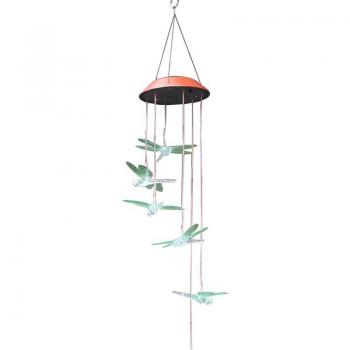 Waterproof Solar-Powered Hummingbird Wind Chime for Outdoor Use