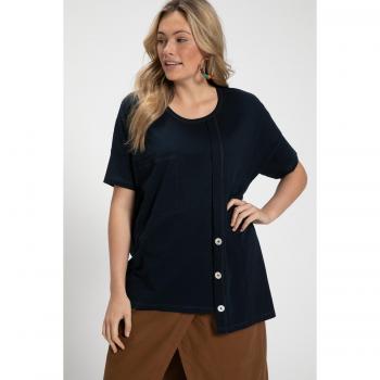 T-shirt oversize in cotone biologico con cuciture asimmetriche, donna, blu, taglia 48/50