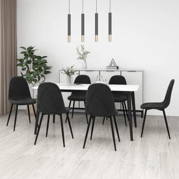 Sedie da Pranzo Prolenta Premium 6 Pz Nero Velluto