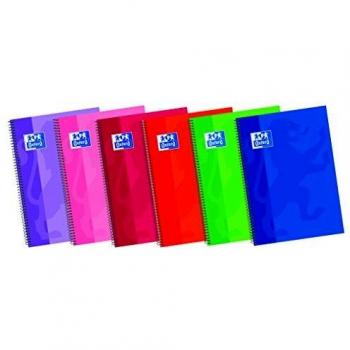 BLOC FOLIO OXFORD 2mm 90gr. 80 HOJAS TAPA CARTON COLORES SURTIDOS