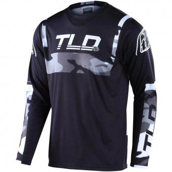 Maillot de motocross Troy Lee Designs GP Brazen Camo Longues Manches Noir Gris S