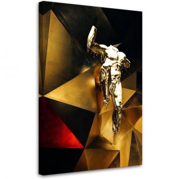 Stilvolle goldgelbe Figur auf Leinwand