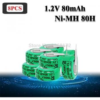 Pila de Botón Ni‑MH 1,2 V 80 mAh con Conector de Soldar