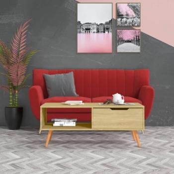 Sonoma Oak 4-Leg Coffee Table with Storage