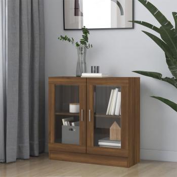 Mobile Vetrina in Legno Multistrato Rovere Marrone 82,5x30,5x80 cm