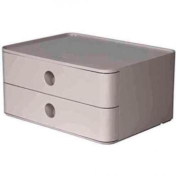 Han SMART-BOX ALLISON, Schubladenbox stapelbar mit 2 Schubladen, schneeweiß