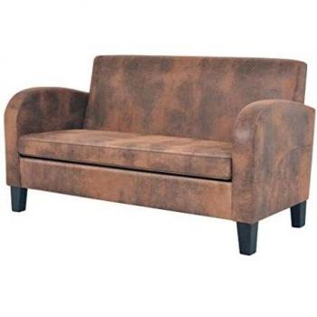 VidaXL Double Velvet Recliner – Fake Goose Skin, Mocha