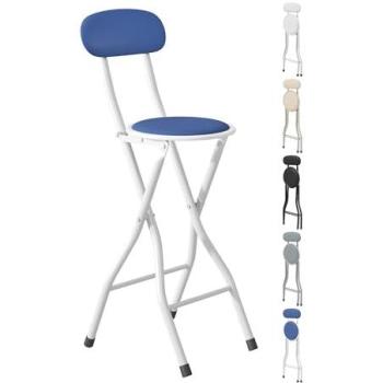 Single Grey/Blue Folding Breakfast Bar Chair – Padded