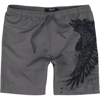 EMP Black Premium Zwembroek – Short de bain à motif corbeau – Tailles S à XXL – Hommes – Gris