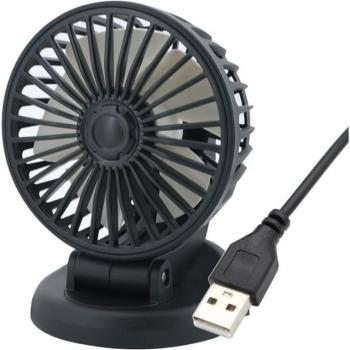 Ventilador de Aire para Vehículos, Doble Cabezal, 360 Grados, 3 Velocidades, Perfecto para Autocaravanas