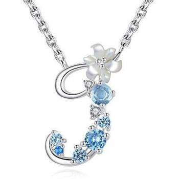 Collier Prénom Personnalisé Lettre J en Oxyde de Zircon