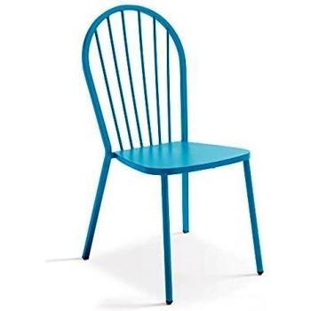 Chaise de jardin en métal bleu