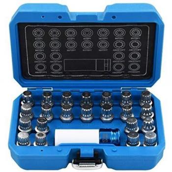 VidaXL Juego de llaves de bloqueo de llantas 23 piezas para VAG