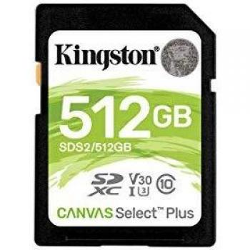 Kingston Canvas Select Plus 512 GB SDXC, Speicherkarte schwarz, UHS-I U3, Class 10, V30