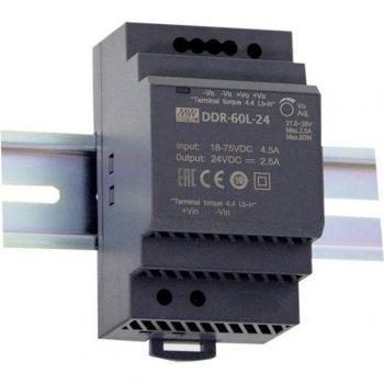 DDR‑60G‑12 DIN Rail DC/DC Converter, 12 V 5 A 60 W