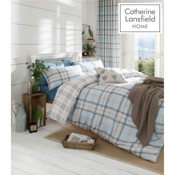 Easy Care King Duvet Set – Catherine Lansfield Kelso, Duck Egg Edition
