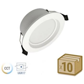 Paquete de 10 Downlight LED 6W UGR17 3CCT 3000-4000-6000K