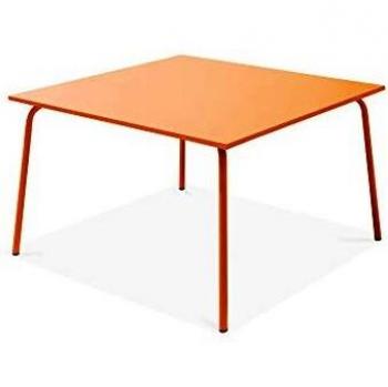 Table carrée en métal pour jardin, Palavas