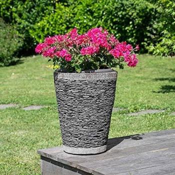 Maceta tiesto jardinera cónica pizarra 50 cm jardí­n terraza zen