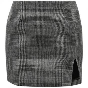 PINKO Prince of Wales Wool Skirt