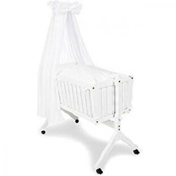 Pinolino 63890‑0 – hochwertiges, weißes Wiegengenuss-Voile