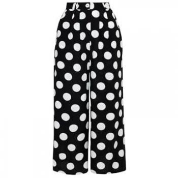 Polka Dot Wide Leg Cropped Trousers – Dolores Edition