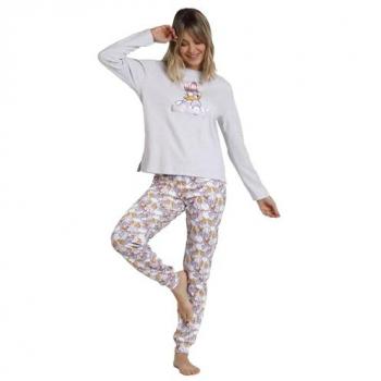 Pijama de mujer Disney manga larga Daisy Sweet gris