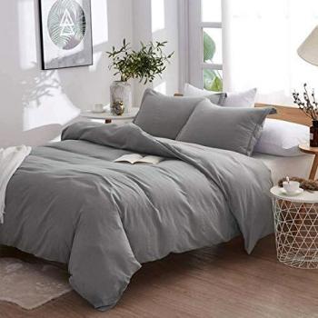 Grey RUIKASI Kingsize Quilt Bedding Set – 2 Pillowcases, Microfiber