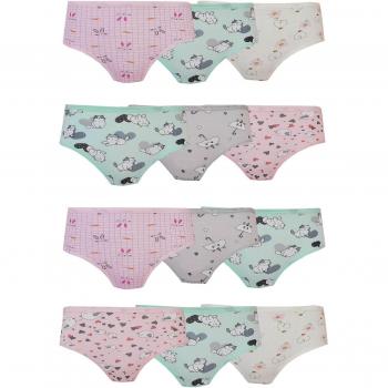 Youthful Rainbow Slip Panties Set – 12 Pieces, 3‑4 Years Old