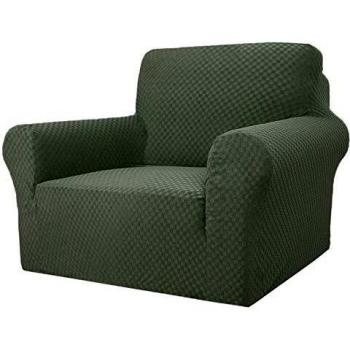 MAXIJIN Newest Jacquard Armchair Slipcover with Arms (Army Green)