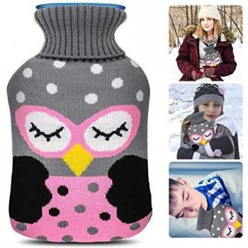 Borsa dell'acqua calda LEWONPO in gomma con giacca a maglia