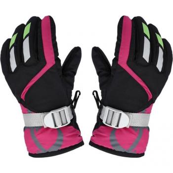 Gants ski enfants avec sangle ajustable, coupe-vent