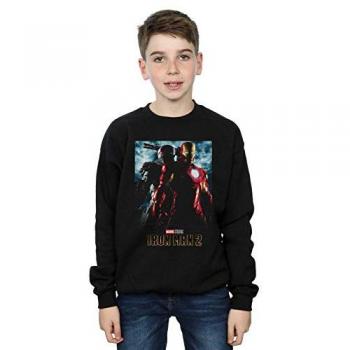 Marvel Iron Man 2 Poster Hoodie voor jongens 9-11, zwart kleur