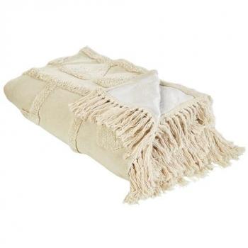 Manta de Picnic Exterior Beige Patrón Boho 150 x 200 cm con Correa
