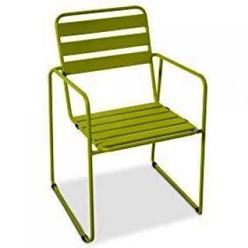 Fauteuil de jardin en acier empilable vert
