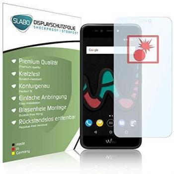 Slabo 2 x Panzerschutzfolie Wiko Upulse Panzerfolie Displayschutzfolie Schutzfolie Folie (verkleinerte Folien, aufgrund der Wölbung des Displays) Shockproof KLAR