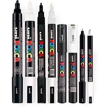 Lot de 8 marqueurs Posca PC-1MR | pointe extra-fine calibrée