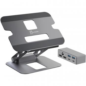 J5create JTS427 Dual 4K Docking Stand with Multi-Angle Design